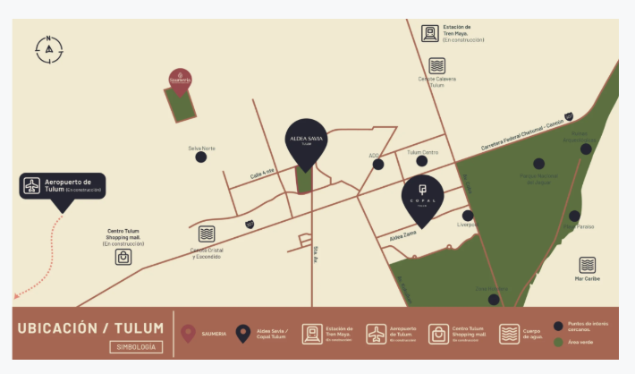 Carte de localisation de Saumeria à Tulum